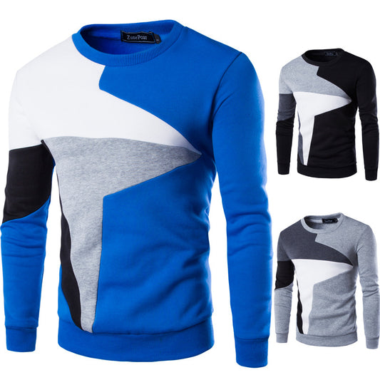 New Fashion Printed Casual O-Neck Slim Cotton Knitted Men's Pullover