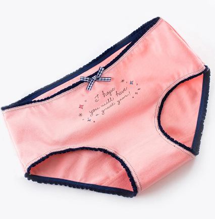New Mid-Waist Bow Print Plus Size Underwear Girls - ROMART GLOBAL LTD