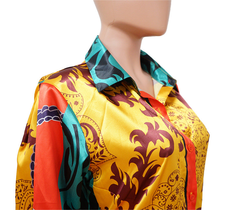Loose Casual Printed Fashion Long Sleeve Shirt Women - ROMART GLOBAL LTD