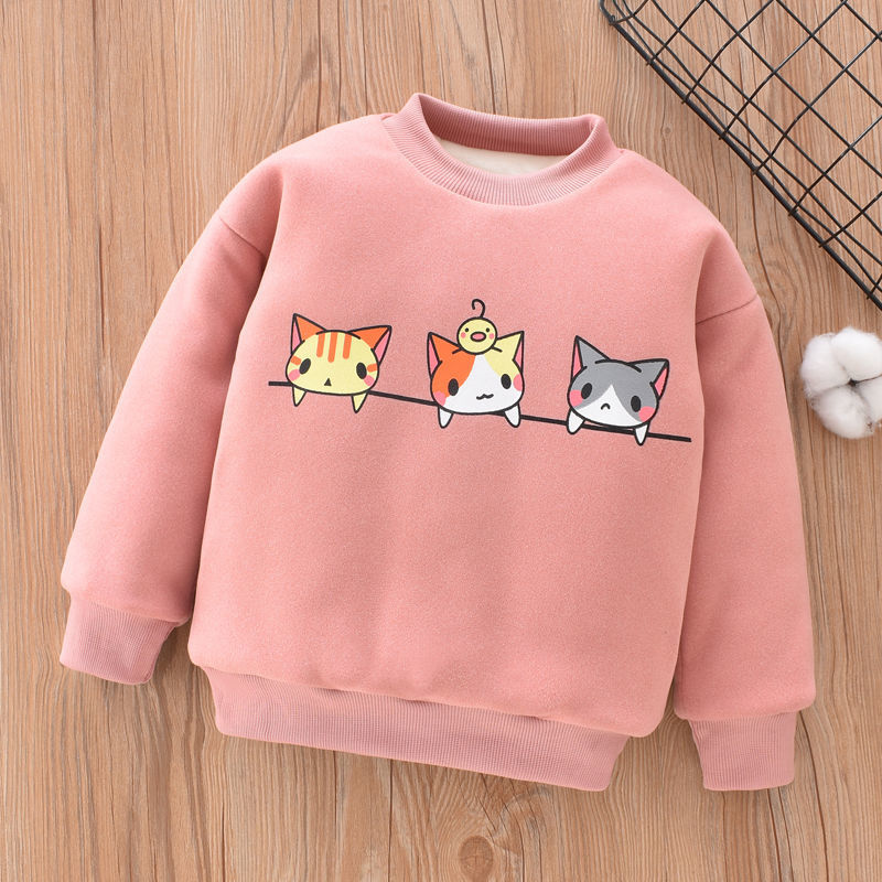 Kids Warm Plush And Thick Cartoon Print Sweater Boys - ROMART GLOBAL LTD