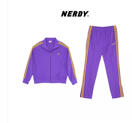 NERDY Purple Loose Casual Couple Suit Sportswear - ROMART GLOBAL LTD
