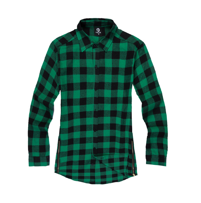 Fashionable Urban Plaid Zipper Shirt For Men