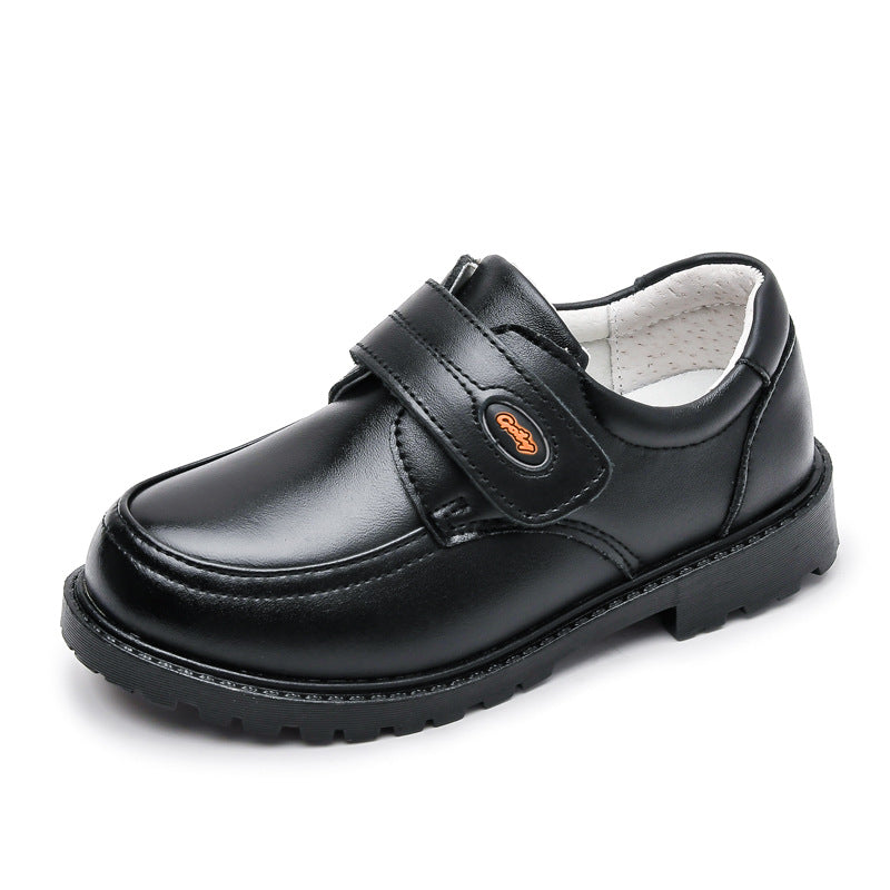 Kids Black Leather Toe Top Layer Cowhide British Soft Sole Footwear Boys - ROMART GLOBAL LTD