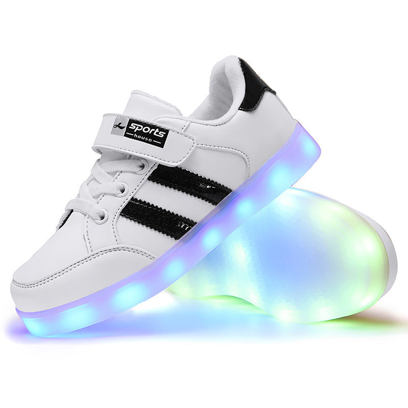 Rechargeable LED Small White Shoes For Children