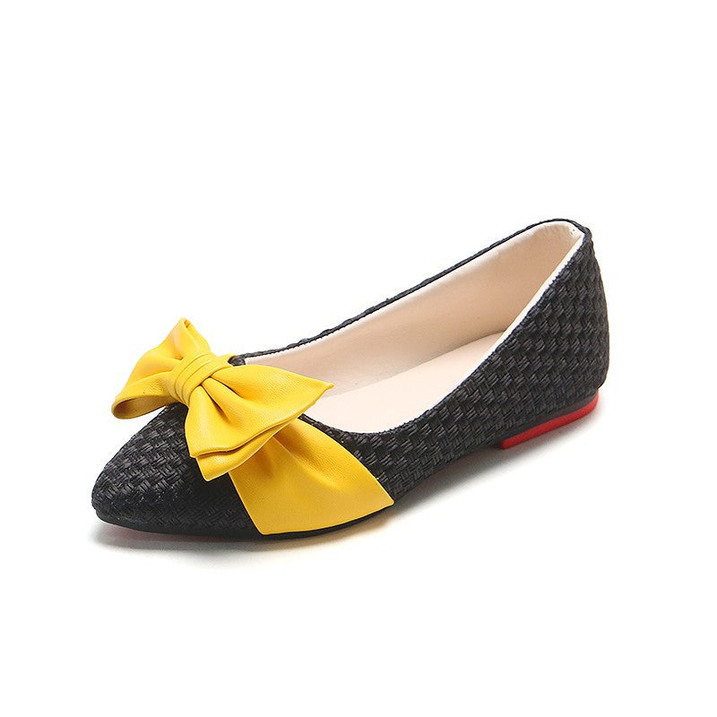 Children's Leather Shoes Pointed Toe Bow Girls Princess Shoes