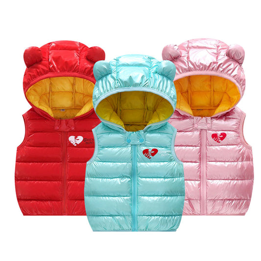 Kids Warm Down Hooded Vest Coat UNISEX - ROMART GLOBAL LTD