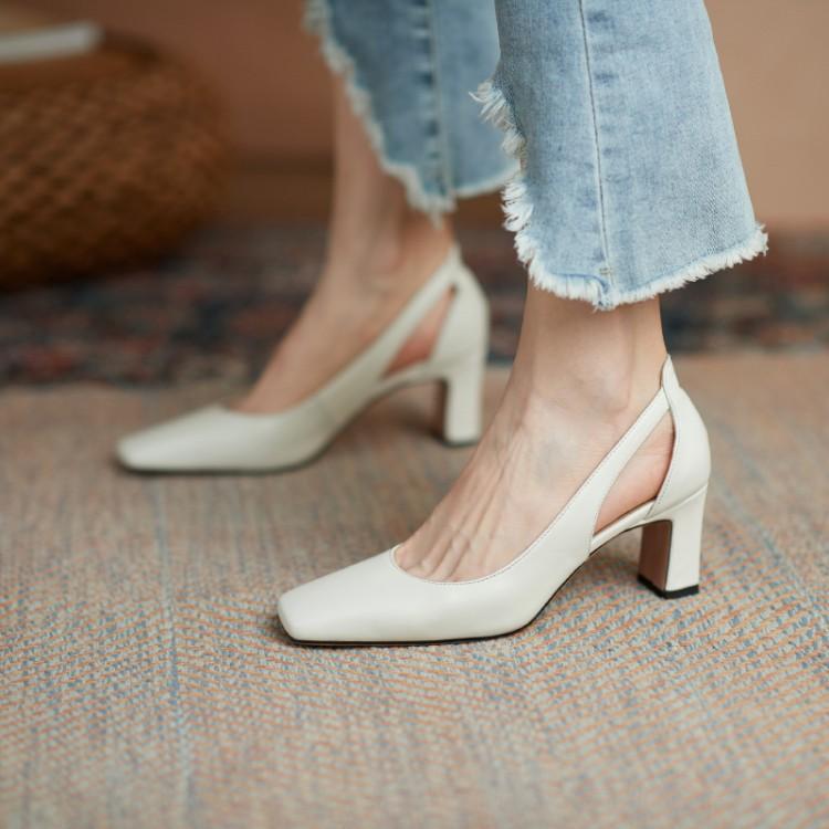 Elegant Women Shoes With Thick Raised / High Heels