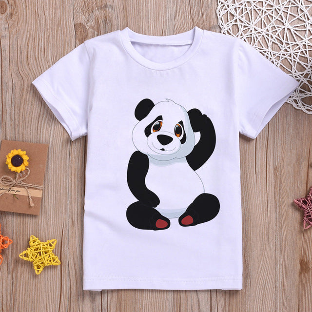 Panda Print Short Sleeve For Boys