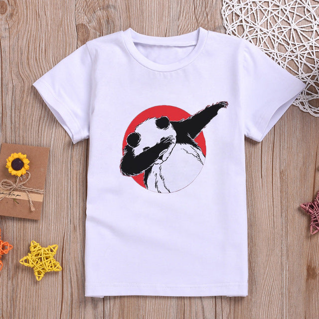 Panda Print Short Sleeve For Boys