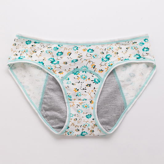 Front And Rear Leakproof Cute Little Floral Print Underwear Girls - ROMART GLOBAL LTD