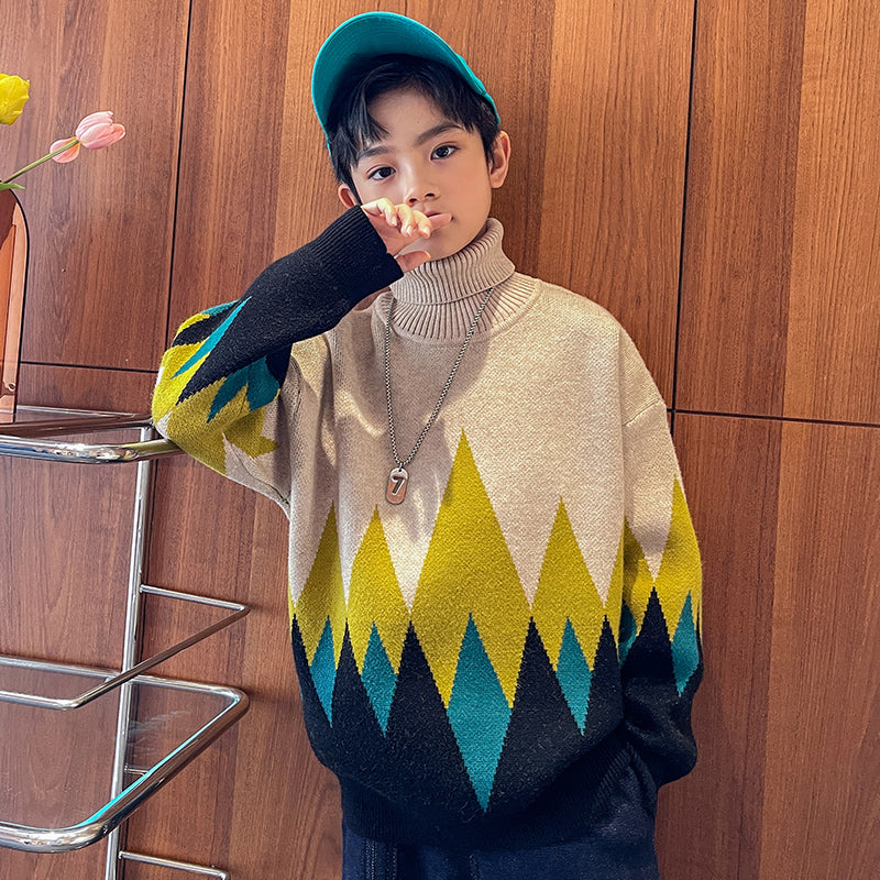 Kids Roll High-Neck Winter New Style Knitwear Boys - ROMART GLOBAL LTD