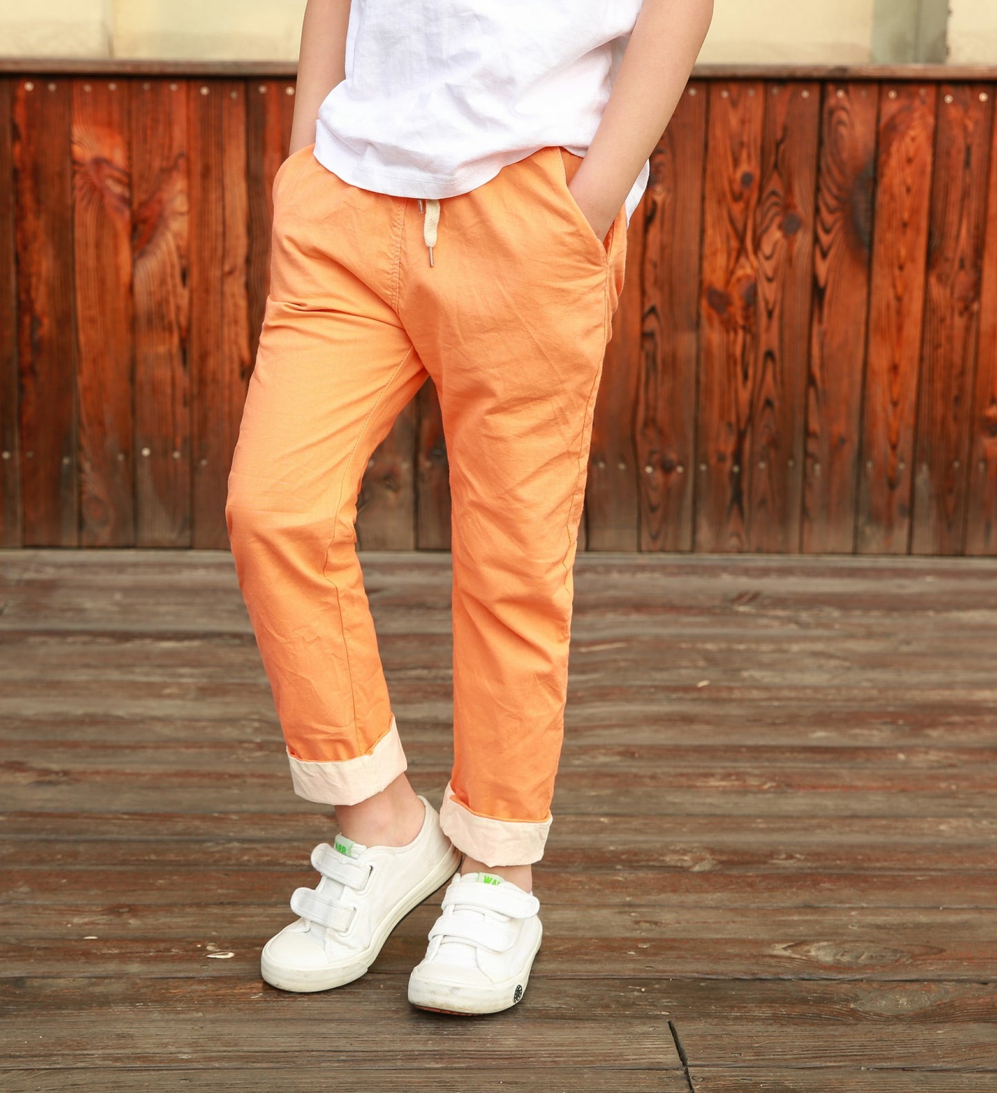 Girls Cotton Cropped Trousers