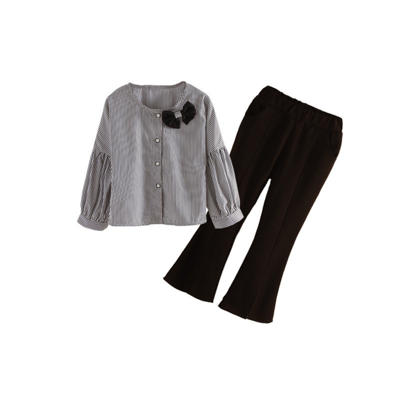 Spring Bows Shirts & Pants Suit Girls - ROMART GLOBAL LTD
