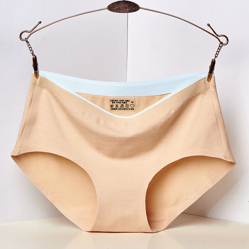Pure Cotton Mid-Waist Antibacterial Breathable Seamless Underwear Girls - ROMART GLOBAL LTD