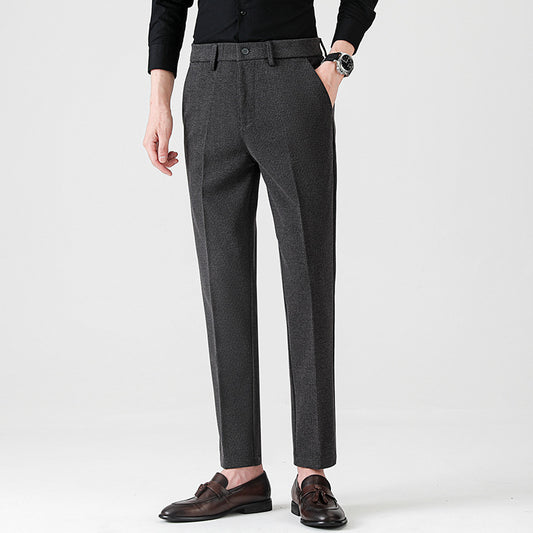 Woollen Men's Casual Stretchy Fitted Suit Pants - ROMART GLOBAL LTD
