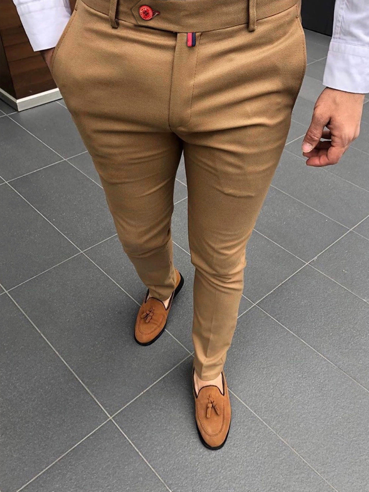 Solid Colour Casual Tapered Formal Pants Men - ROMART GLOBAL LTD
