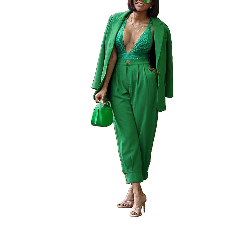 Specially Designed 3 Piece Coat Blouse And Pants Suit Women - ROMART GLOBAL LTD