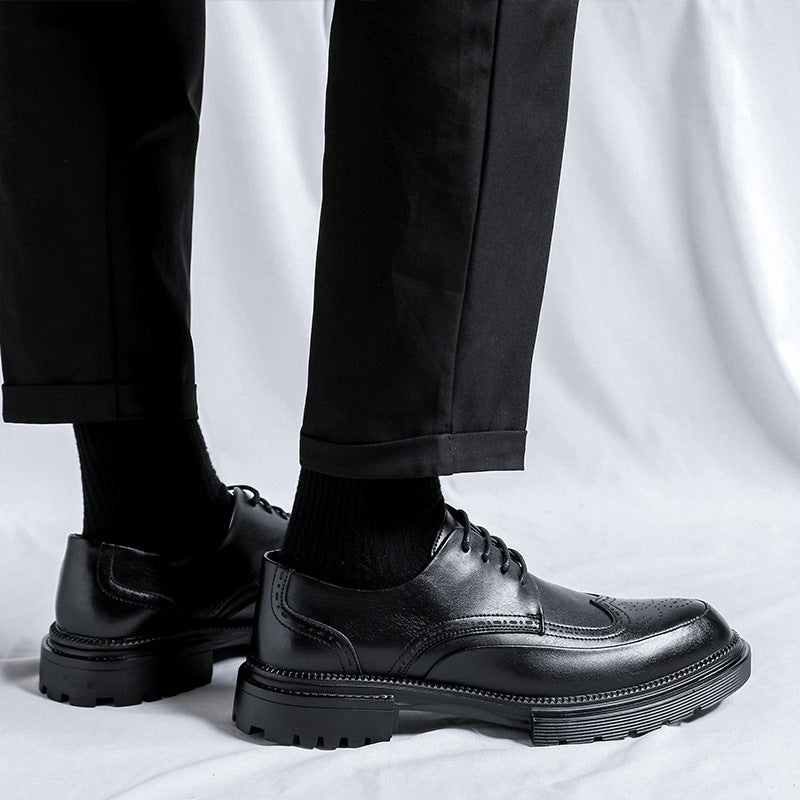 Casual Brogue Platform Leather Footwear Men - ROMART GLOBAL LTD