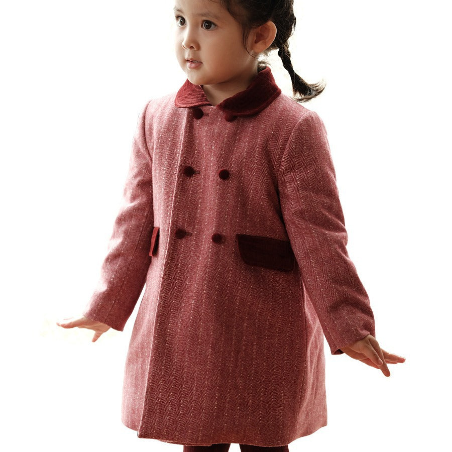 Kids Mid-Length Woollen Coat GIRLS - ROMART GLOBAL LTD