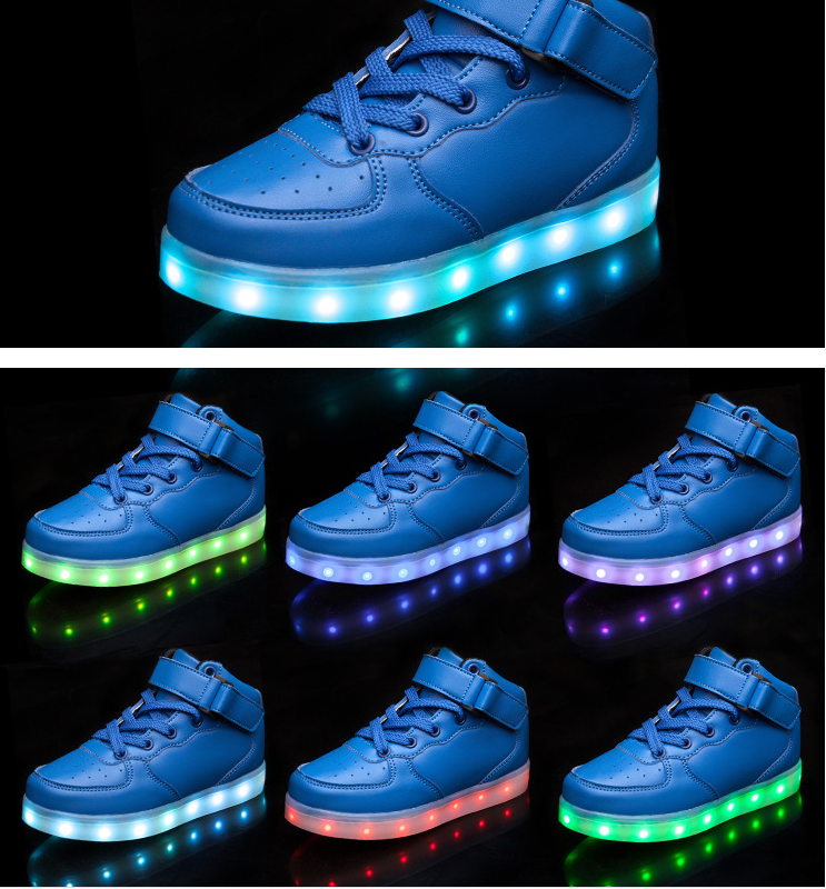 Children Lamp Shoes Fluorescent WITH USB Charging Colourful Boys