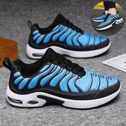 Color-blocked Sneakers Men Personalized Fashion Lace Up Air Cushion Sports Shoes Casual Outdoor Running Walking Shoes - ROMART GLOBAL LTD