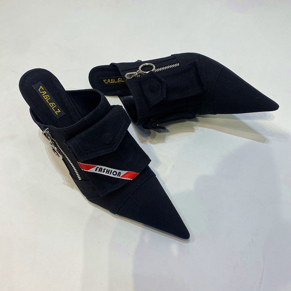 New High Heel Pointed-toe Slippers