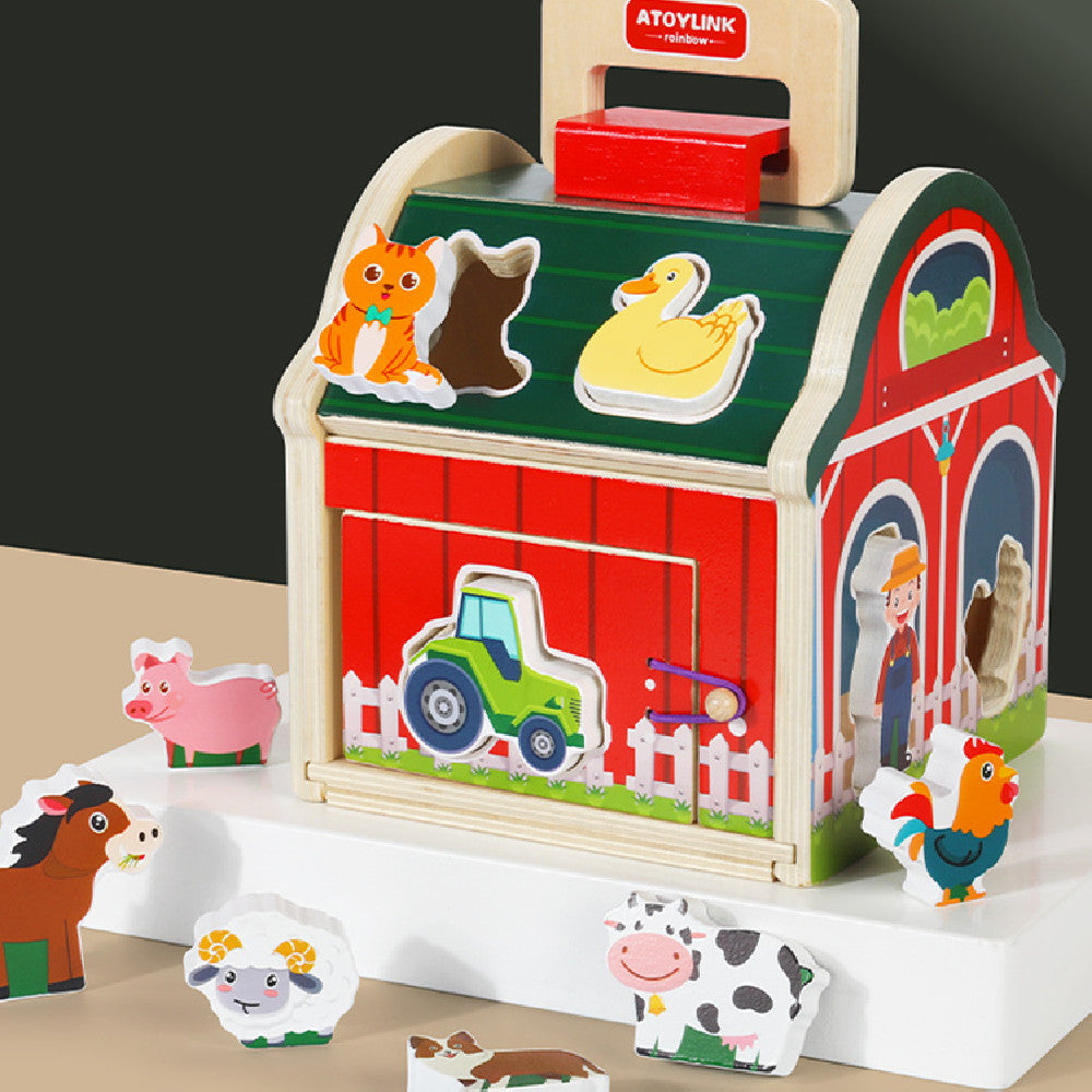 Wooden Farm Matching Early Education Toys Kids Learning - ROMART GLOBAL LTD
