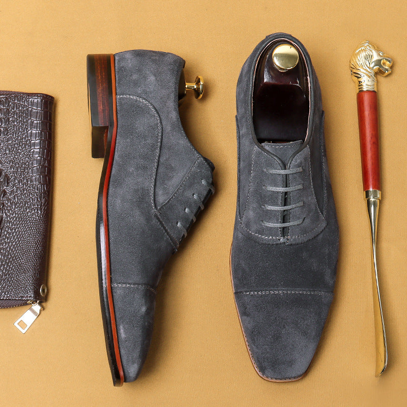 Business Formal Lace Up Suede Leather Footwear Men - ROMART GLOBAL LTD