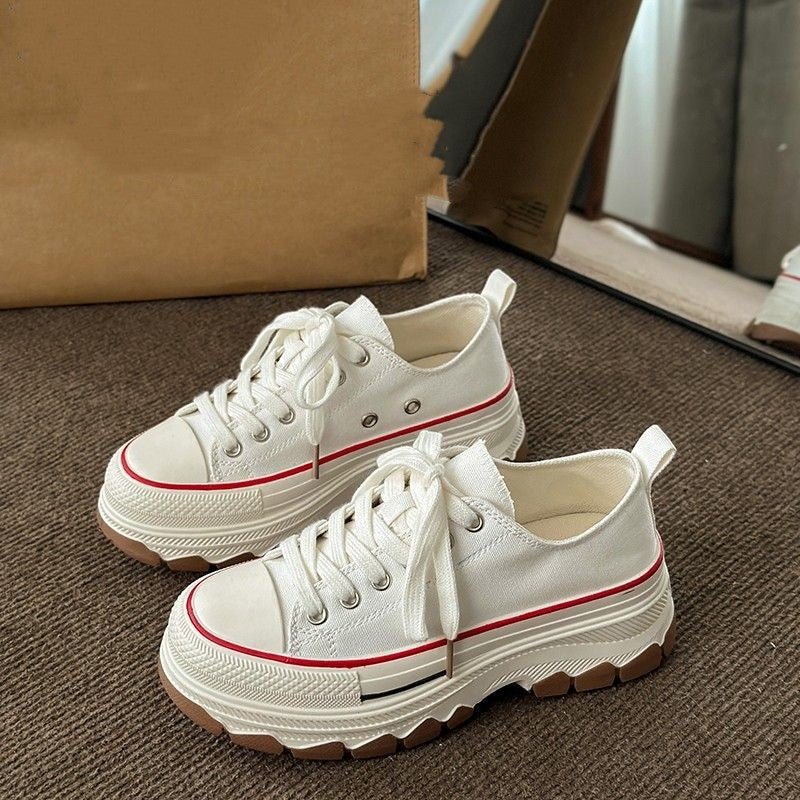 Thick Bottom Breathable Canvas Shoes Casual Sneakers