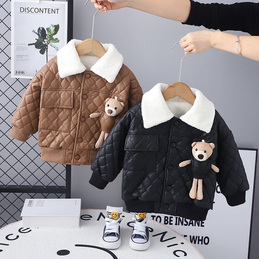 Kids Thick Leather Coat BOYS - ROMART GLOBAL LTD