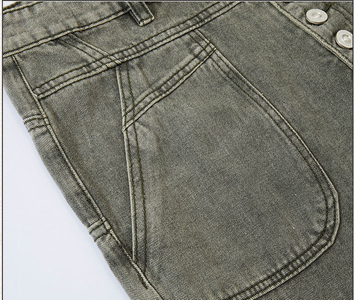 Street Washed Distressed Stitching Skinny Denim Trousers For Men - ROMART GLOBAL LTD