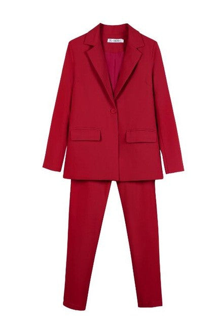 New Official Business 2 Piece Coat & Pants Suits Piece Set Suit Women - ROMART GLOBAL LTD