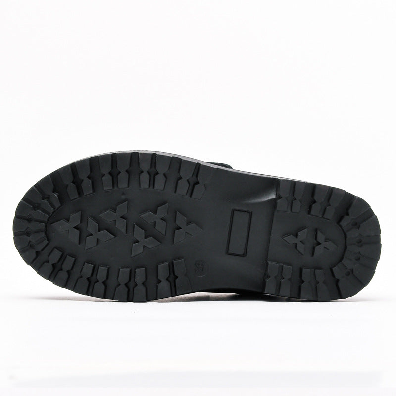 Kids Black Leather Toe Top Layer Cowhide British Soft Sole Footwear Boys - ROMART GLOBAL LTD