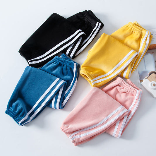 Double-sided Brushed Girls Outer Wear Sports Pants Fleece-lined Thickened Baggy Pants Girls - ROMART GLOBAL LTD