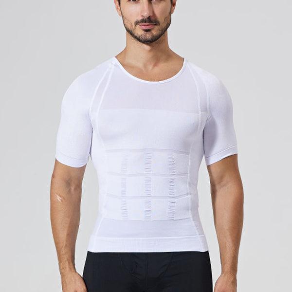 140D Men's Vest Shapewear Men Body Toning T-Shirt Slimming Body Shaper Corrective Posture Belly Control Compression Underwear Men - ROMART GLOBAL LTD