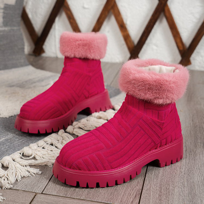 Winter Ankle Boots Fashoin Thick-soled Thickened Snow Boots For Women Plush Shoes - ROMART GLOBAL LTD