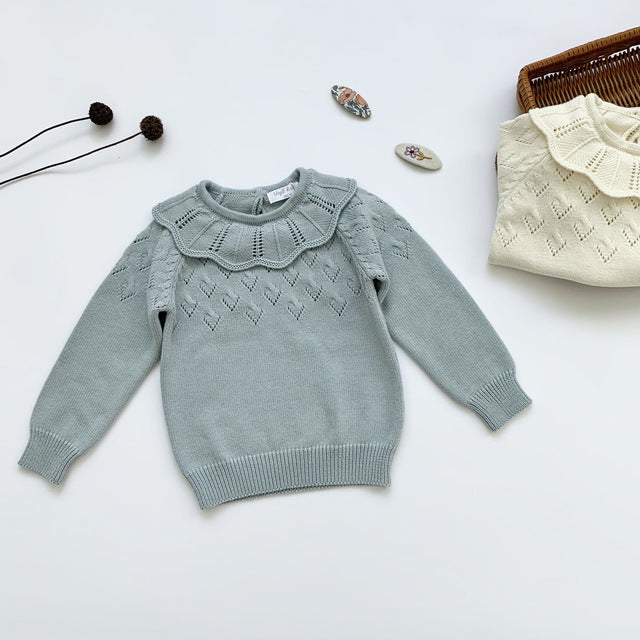 Kids Long Sleeve Lace Pullover Knitwear Girls - ROMART GLOBAL LTD