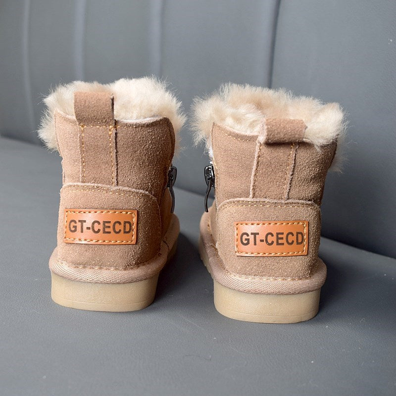 New Winter Genuine Leather Snow Footwear Girls - ROMART GLOBAL LTD